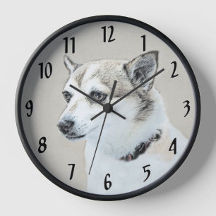 Reloj Pintura de Norwegian Lundehund - Arte original de 