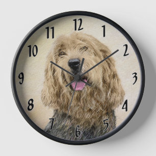 Reloj Pintura de Otterhound - Arte de Perro Original Lin