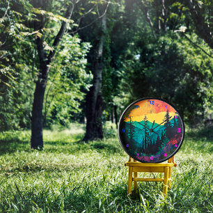 Reloj pintura de paisaje colorido Árboles