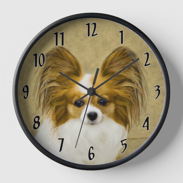 Reloj Pintura de Papillon (Hound Tri) - Arte original de (Anverso)
