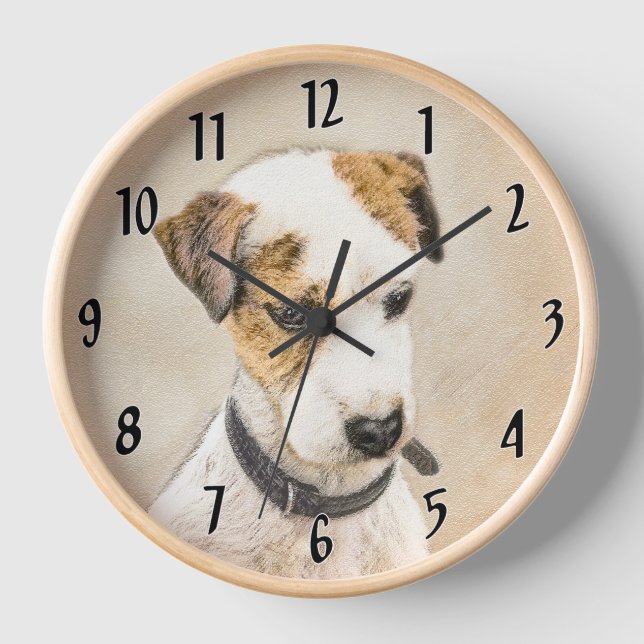 Reloj Pintura de Parson Jack Russell Terrier - Arte de P (Anverso)