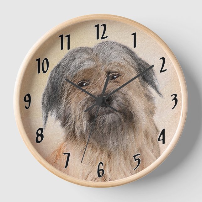 Reloj Pintura de pastor pirenaico - Arte de perro origin (Anverso)
