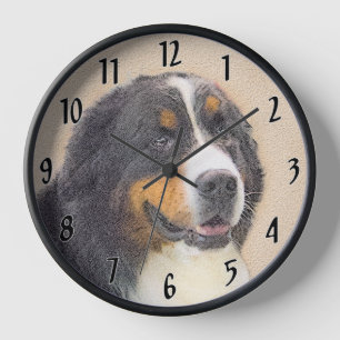 Reloj Pintura de perro de montaña 2 de Bernese - Arte de