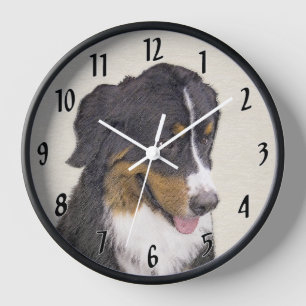 Reloj Pintura de perro de montaña bernés - Arte original