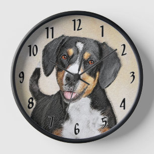 Reloj Pintura de perro de montaña Entlebucher Arte de pe