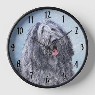 Reloj Pintura de perro pastor Bergamasco - Original ador
