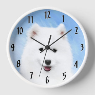 Reloj Pintura de pimienta de Samoyed - Arte Perro Origin