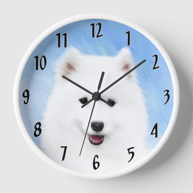 Reloj Pintura de pimienta de Samoyed - Arte Perro Origin (Anverso)