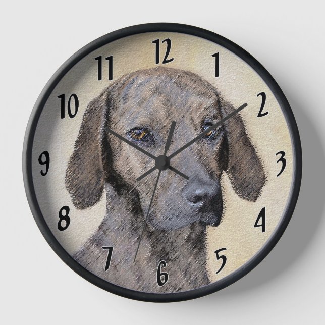 Reloj Pintura de Plott - Arte de Perro Original Lindo (Anverso)