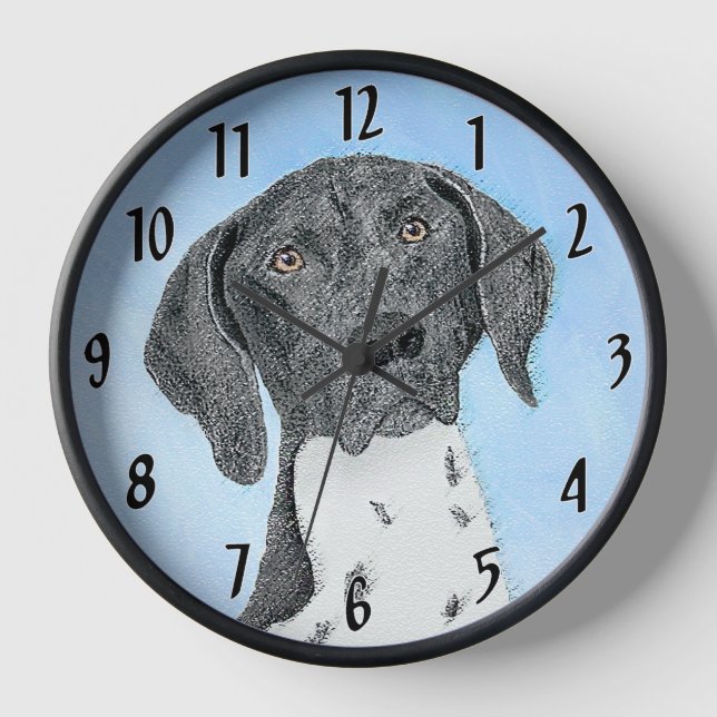 Reloj Pintura de Pointer de Pelo Corto Alemán - Arte de  (Anverso)