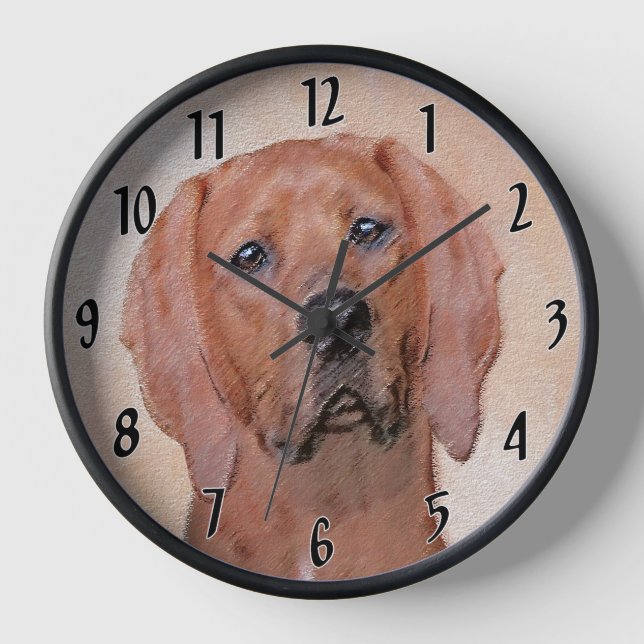 Reloj Pintura de Redbone Coonhound - Arte de perro origi (Anverso)