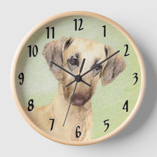 Reloj Pintura de Sloughis - Arte Original de Perro Lindo