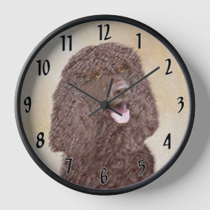 Reloj Pintura de Spaniel de Agua Irlandés - Arte Origina