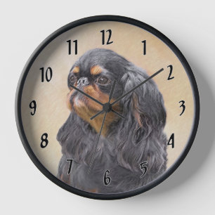 Reloj Pintura de Spaniel de Juguete Inglés Arte Animal O