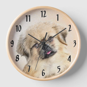 Reloj Pintura de Spaniel Tibetano - Arte de Perro Origin