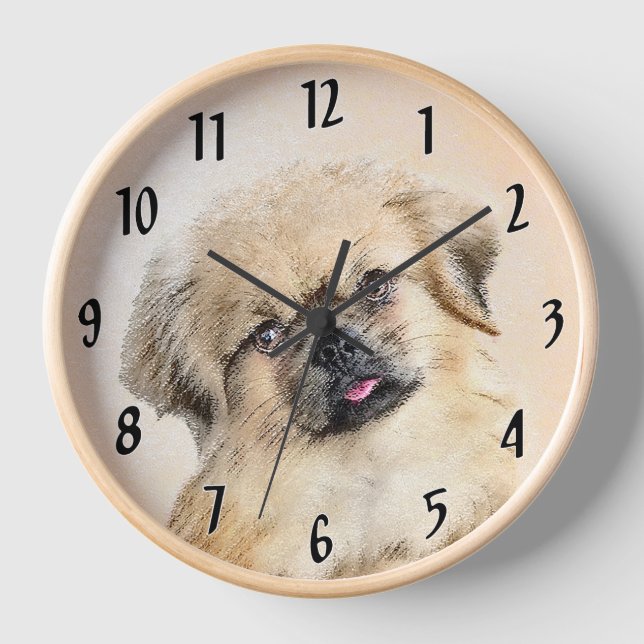 Reloj Pintura de Spaniel Tibetano - Arte de Perro Origin (Anverso)