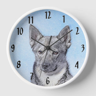 Reloj Pintura de Swedish Vallhund - Arte Original de Per