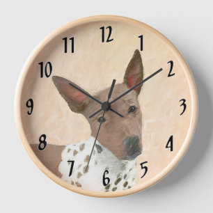 Reloj Pintura de Terrier Americano sin Pelo - Arte de Pe