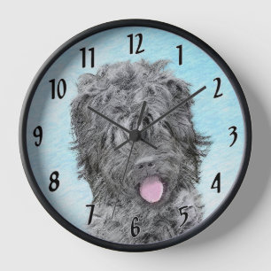 Reloj Pintura de Terrier Ruso Negro - Perro Original Ado