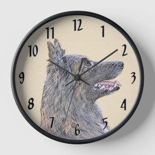 Reloj Pintura de Tervuren belga - Arte de perro original