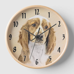 Reloj Pintura de Welsh Springer Spaniel - Arte original 