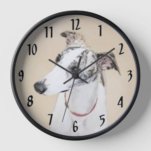 Reloj Pintura de Whippet - Arte Cute Original Perro