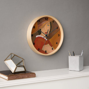 Reloj Pintura del retrato del chica del vintage