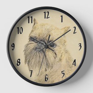 Reloj Pintura en Brujas Griffon Rough - Arte Perro Origi