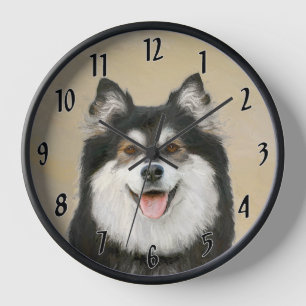 Reloj Pintura finlandesa de Lapphund - Arte de Perro ori
