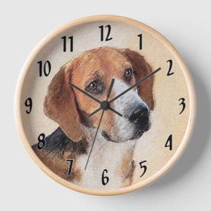 Reloj Pintura Harrier - Arte Perro Original Cuto
