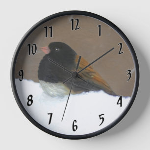 Reloj Pintura Junco de Ojos Oscuros - Arte de pájaro ori
