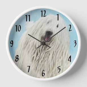 Reloj Pintura Komondor - Arte Perro Original Cuto