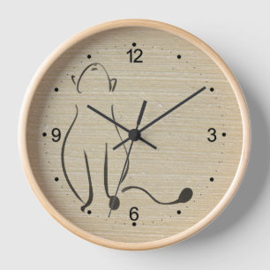 Reloj Pintura original Cumpleaños Año del Gato vietnamit