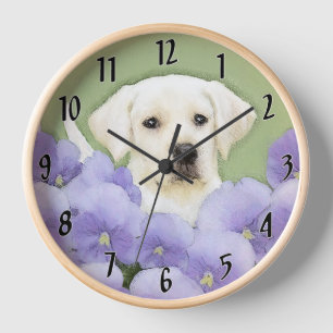 Reloj Pintura original de cachorro Labrador Retriever Ar