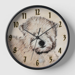 Reloj Pintura Original de Terrier Wheaten de Pelaje Suav