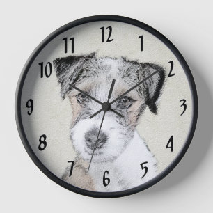 Reloj Pintura Rusell Terrier - Arte Perro Original