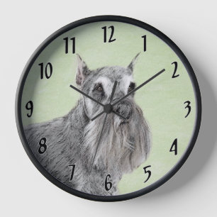 Reloj Pintura Schnauzer (gigante, estándar) - Arte de pe