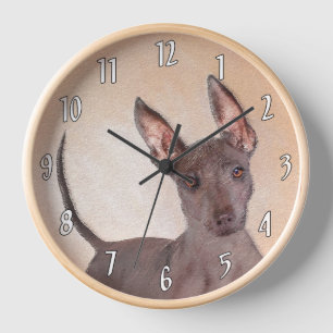 Reloj Pintura Xoloitzcuintli - Arte Perro Original Cuto