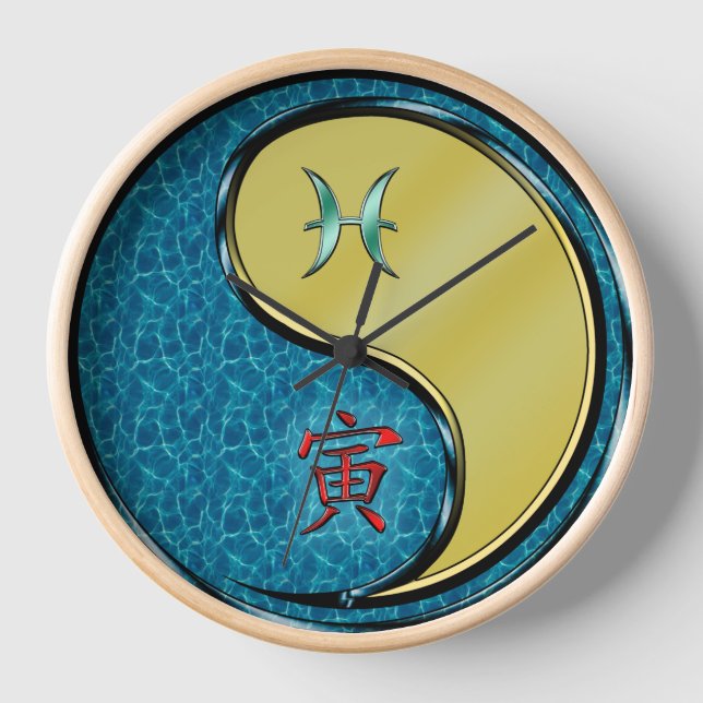 Reloj Piscis & Tigre de Metal (Anverso)
