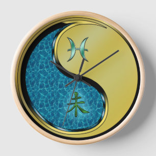 Reloj Piscis y Cabra de Metal