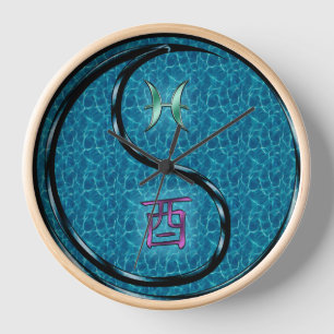 Reloj Piscis y Gallo de Agua