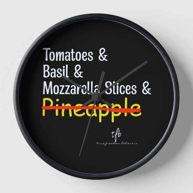 Reloj Pizza Margherita S/ Piña (Anverso)