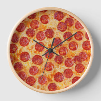 Reloj Pizza Pepperoni Realista