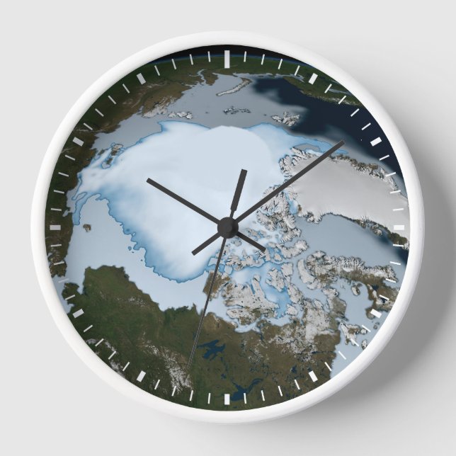 Reloj Planeta Tierra Que Muestra La Cobertura Del Hielo  (Anverso)