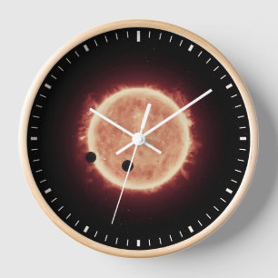 Reloj Planetas Transitando Estrella De Enano Rojo En Tra