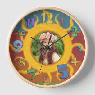 Reloj Plantilla de foto del sol pintado