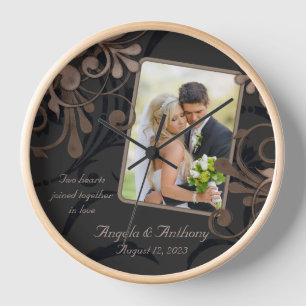Reloj Plantilla de fotografía personalizada de floral de