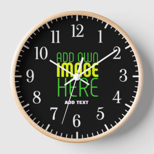 RELOJ PLANTILLA DE TEXTO DE IMAGEN NEGRA SIMPLE EDITABLE