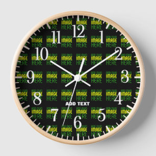 RELOJ PLANTILLA DE TEXTO DE IMAGEN NEGRA SIMPLE EDITABLE