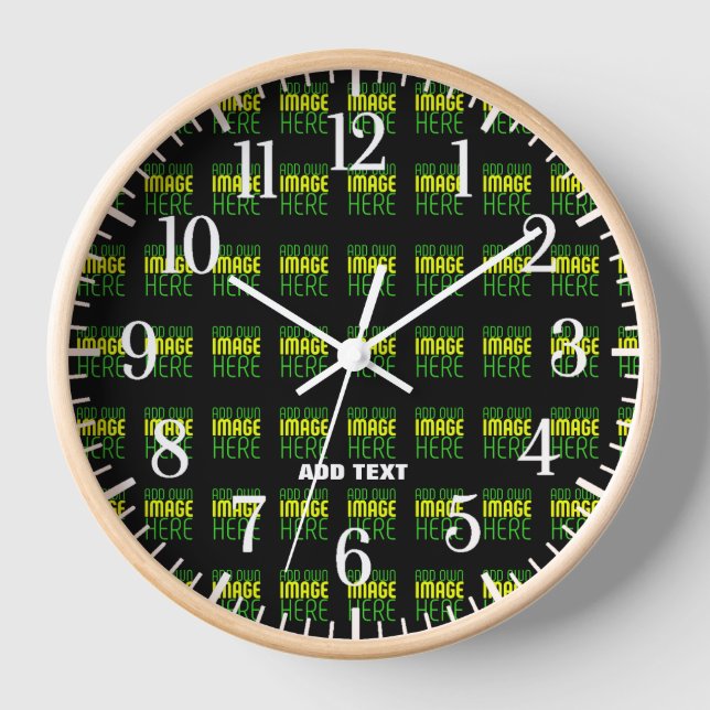 RELOJ PLANTILLA DE TEXTO DE IMAGEN NEGRA SIMPLE EDITABLE (Anverso)